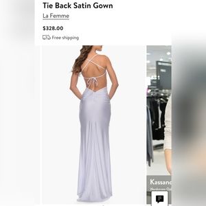 La Femme White Backless Dress